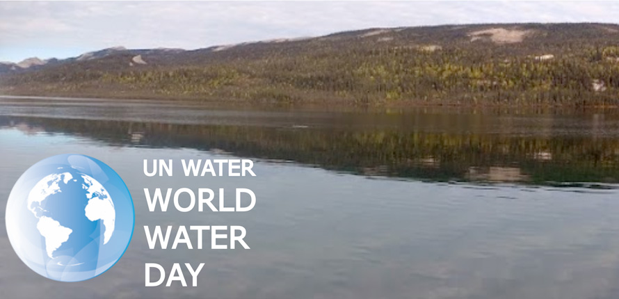 UN World Water day logo on image of a lake